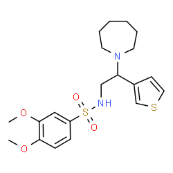 ChemSpider 2D Image | N-[2-(1-Azepanyl)-2-(3-thienyl)ethyl]-3,4-dimethoxybenzenesulfonamide | C20H28N2O4S2