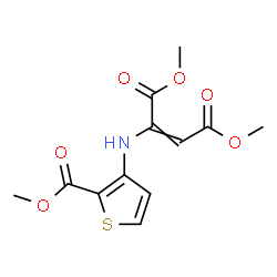 ChemSpider 2D Image | Dimethyl 2-{[2-(methoxycarbonyl)-3-thienyl]amino}-2-butenedioate | C12H13NO6S