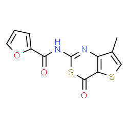ChemSpider 2D Image | N-(7-Methyl-4-oxo-4H-thieno[3,2-d][1,3]thiazin-2-yl)-2-furamide | C12H8N2O3S2