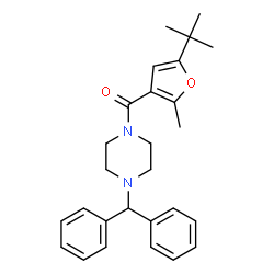 ChemSpider 2D Image | (4-benzhydrylpiperazino)[5-(tert-butyl)-2-methyl-3-furyl]methanone | C27H32N2O2