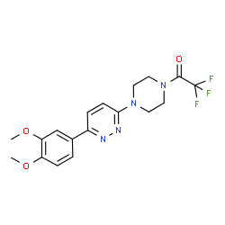 ChemSpider 2D Image | 1-{4-[6-(3,4-Dimethoxyphenyl)-3-pyridazinyl]-1-piperazinyl}-2,2,2-trifluoroethanone | C18H19F3N4O3