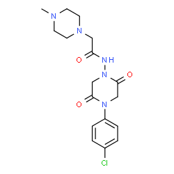 ChemSpider 2D Image | N-[4-(4-chlorophenyl)-2,5-dioxopiperazino]-2-(4-methylpiperazino)acetamide | C17H22ClN5O3