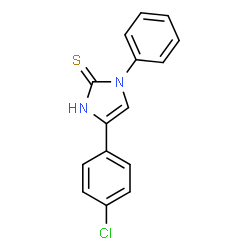 ChemSpider 2D Image | 4-(4-Chlorophenyl)-1-phenyl-1,3-dihydro-2H-imidazole-2-thione | C15H11ClN2S