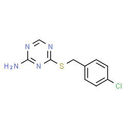ChemSpider 2D Image | 4-[(4-chlorobenzyl)thio]-1,3,5-triazin-2-amine | C10H9ClN4S