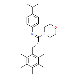 ChemSpider 2D Image | Pentamethylbenzyl N-(4-isopropylphenyl)-4-morpholinecarbimidothioate | C26H36N2OS