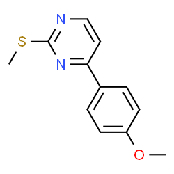 ChemSpider 2D Image | 4-(4-methoxyphenyl)-2-(methylthio)pyrimidine | C12H12N2OS