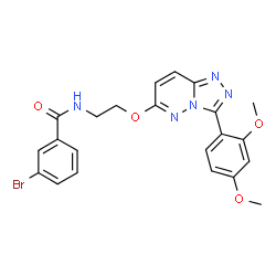 ChemSpider 2D Image | 3-Bromo-N-(2-{[3-(2,4-dimethoxyphenyl)[1,2,4]triazolo[4,3-b]pyridazin-6-yl]oxy}ethyl)benzamide | C22H20BrN5O4