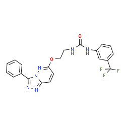 ChemSpider 2D Image | 1-{2-[(3-Phenyl[1,2,4]triazolo[4,3-b]pyridazin-6-yl)oxy]ethyl}-3-[3-(trifluoromethyl)phenyl]urea | C21H17F3N6O2