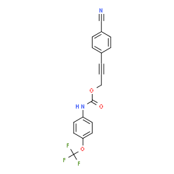 ChemSpider 2D Image | 3-(4-cyanophenyl)prop-2-ynyl N-[4-(trifluoromethoxy)phenyl]carbamate | C18H11F3N2O3