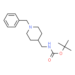 ChemSpider 2D Image | tert-Butyl ((1-benzylpiperidin-4-yl)methyl)carbamate | C18H28N2O2