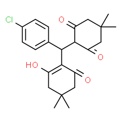 ChemSpider 2D Image | 2-[(4-Chlorophenyl)(2-hydroxy-4,4-dimethyl-6-oxo-1-cyclohexen-1-yl)methyl]-5,5-dimethyl-1,3-cyclohexanedione | C23H27ClO4