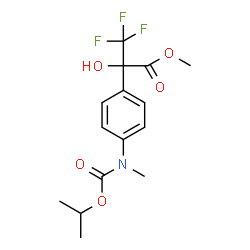 ChemSpider 2D Image | Methyl 3,3,3-trifluoro-2-hydroxy-2-{4-[(isopropoxycarbonyl)(methyl)amino]phenyl}propanoate | C15H18F3NO5