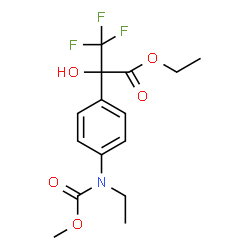 ChemSpider 2D Image | Ethyl 2-{4-[ethyl(methoxycarbonyl)amino]phenyl}-3,3,3-trifluoro-2-hydroxypropanoate | C15H18F3NO5