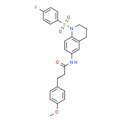 ChemSpider 2D Image | N-{1-[(4-Fluorophenyl)sulfonyl]-1,2,3,4-tetrahydro-6-quinolinyl}-3-(4-methoxyphenyl)propanamide | C25H25FN2O4S