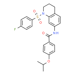 ChemSpider 2D Image | N-{1-[(4-Fluorophenyl)sulfonyl]-1,2,3,4-tetrahydro-7-quinolinyl}-4-isopropoxybenzamide | C25H25FN2O4S