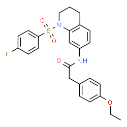 ChemSpider 2D Image | 2-(4-Ethoxyphenyl)-N-{1-[(4-fluorophenyl)sulfonyl]-1,2,3,4-tetrahydro-7-quinolinyl}acetamide | C25H25FN2O4S