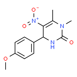 ChemSpider 2D Image | 4-(4-Methoxyphenyl)-1,6-dimethyl-5-nitro-3,4-dihydro-2(1H)-pyrimidinone | C13H15N3O4
