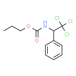 ChemSpider 2D Image | Propyl (2,2,2-trichloro-1-phenylethyl)carbamate | C12H14Cl3NO2