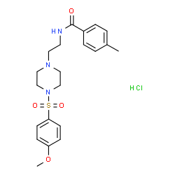 ChemSpider 2D Image | N-(2-{4-[(4-Methoxyphenyl)sulfonyl]-1-piperazinyl}ethyl)-4-methylbenzamide hydrochloride (1:1) | C21H28ClN3O4S