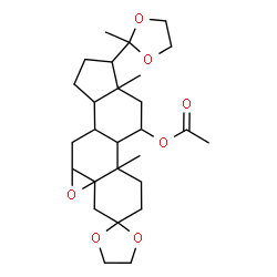 ChemSpider 2D Image | 9a,11b-Dimethyl-9-(2-methyl-1,3-dioxolan-2-yl)tetradecahydrospiro[cyclopenta[1,2]phenanthro[8a,9-b]oxirene-3,2'-[1,3]dioxolan]-11-yl acetate | C27H40O7