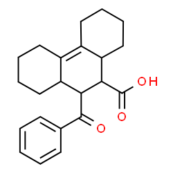 ChemSpider 2D Image | 10-Benzoyl-1,2,3,4,5,6,7,8,8a,9,10,10a-dodecahydro-9-phenanthrenecarboxylic acid | C22H26O3
