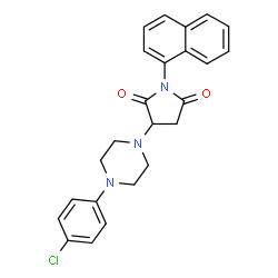 ChemSpider 2D Image | 3-[4-(4-Chlorophenyl)-1-piperazinyl]-1-(1-naphthyl)-2,5-pyrrolidinedione | C24H22ClN3O2