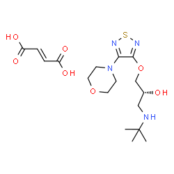ChemSpider 2D Image | (2R)-1-(tert-Butylamino)-3-{[4-(morpholin-4-yl)-1,2,5-thiadiazol-3-yl]oxy}propan-2-ol (2E)-but-2-enedioate (1:1) | C17H28N4O7S