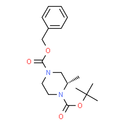 ChemSpider 2D Image | (S)-4-benzyl 1-tert-butyl 2-methylpiperazine-1,4-dicarboxylate | C18H26N2O4