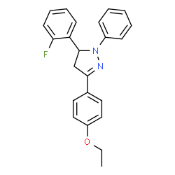 ChemSpider 2D Image | 3-(4-Ethoxyphenyl)-5-(2-fluorophenyl)-1-phenyl-4,5-dihydro-1H-pyrazole | C23H21FN2O