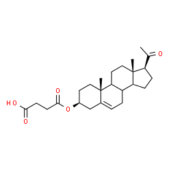 ChemSpider 2D Image | 4-Oxo-4-{[(3beta,8xi,9xi,14xi)-20-oxopregn-5-en-3-yl]oxy}butanoic acid | C25H36O5