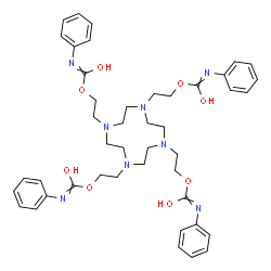 ChemSpider 2D Image | 1,4,7,10-Tetraazacyclododecane-1,4,7,10-tetrayltetra-2,1-ethanediyl tetrakis(phenylcarbamate) | C44H56N8O8
