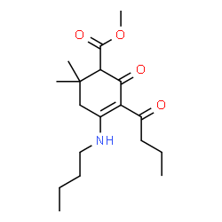ChemSpider 2D Image | Methyl 4-(butylamino)-3-butyryl-6,6-dimethyl-2-oxo-3-cyclohexene-1-carboxylate | C18H29NO4