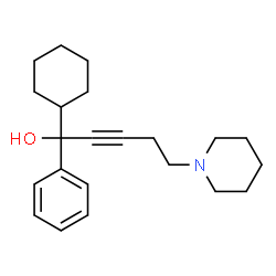 ChemSpider 2D Image | 1-Cyclohexyl-1-phenyl-5-(1-piperidinyl)-2-pentyn-1-ol | C22H31NO
