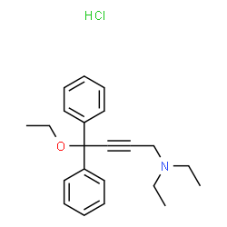 ChemSpider 2D Image | 4-Ethoxy-N,N-diethyl-4,4-diphenyl-2-butyn-1-amine hydrochloride (1:1) | C22H28ClNO