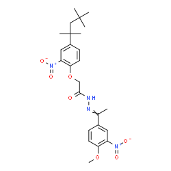 ChemSpider 2D Image | N'-[1-(4-Methoxy-3-nitrophenyl)ethylidene]-2-[2-nitro-4-(2,4,4-trimethyl-2-pentanyl)phenoxy]acetohydrazide | C25H32N4O7