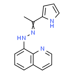 ChemSpider 2D Image | 8-{2-[1-(1H-Pyrrol-2-yl)ethylidene]hydrazino}quinoline | C15H14N4