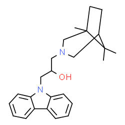 ChemSpider 2D Image | 1-Carbazol-9-yl-3-(1,8,8-trimethyl-3-aza-bicyclo[3.2.1]oct-3-yl)-propan-2-ol | C25H32N2O