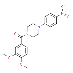 ChemSpider 2D Image | 1-(3,4-dimethoxybenzoyl)-4-(4-nitrophenyl)piperazine | C19H21N3O5
