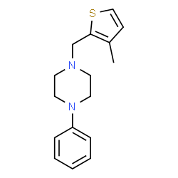 ChemSpider 2D Image | 1-[(3-Methyl-2-thienyl)methyl]-4-phenylpiperazine | C16H20N2S