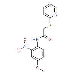 ChemSpider 2D Image | N-(4-Methoxy-2-nitrophenyl)-2-(2-pyridinylsulfanyl)acetamide | C14H13N3O4S
