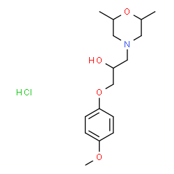 ChemSpider 2D Image | 1-(2,6-Dimethyl-4-morpholinyl)-3-(4-methoxyphenoxy)-2-propanol hydrochloride (1:1) | C16H26ClNO4
