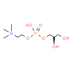 ChemSpider 2D Image | 2,3-dihydroxypropyl 2-(trimethyl-$l^{5}-azanyl)ethyl hydrogen phosphate | C8H21NO6P