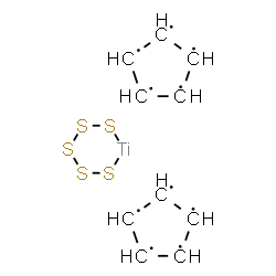 ChemSpider 2D Image | [Pentasulfanato(2-)-kappa~2~S~1~,S~5~]titanium - 1,2,3,4,5-cyclopentanepentayl (1:2) | C10H10S5Ti