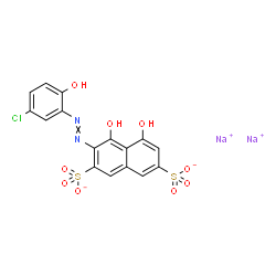 ChemSpider 2D Image | Disodium 3-[(5-chloro-2-hydroxyphenyl)diazenyl]-4,5-dihydroxy-2,7-naphthalenedisulfonate | C16H9ClN2Na2O9S2
