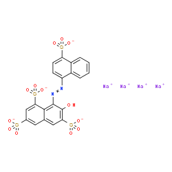 ChemSpider 2D Image | Tetrasodium 7-hydroxy-8-[(4-sulfonato-1-naphthyl)diazenyl]-1,3,6-naphthalenetrisulfonate | C20H10N2Na4O13S4