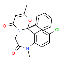 ChemSpider 2D Image | (12bS)-11-Chloro-2,8-dimethyl-12b-phenyl-8,12b-dihydro-4H-[1,3]oxazino[3,2-d][1,4]benzodiazepine-4,7(6H)-dione | C20H17ClN2O3
