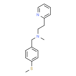 ChemSpider 2D Image | Methyl-(4-methylsulfanyl-benzyl)-(2-pyridin-2-yl-ethyl)-amine | C16H20N2S
