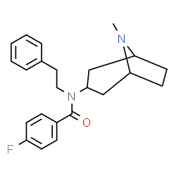 ChemSpider 2D Image | 4-Fluoro-N-(8-methyl-8-aza-bicyclo[3.2.1]oct-3-yl)-N-phenethyl-benzamide | C23H27FN2O