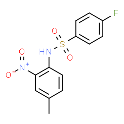 ChemSpider 2D Image | 4-Fluoro-N-(4-methyl-2-nitrophenyl)benzenesulfonamide | C13H11FN2O4S