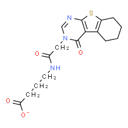 ChemSpider 2D Image | 4-{[(4-Oxo-5,6,7,8-tetrahydro[1]benzothieno[2,3-d]pyrimidin-3(4H)-yl)acetyl]amino}butanoate | C16H18N3O4S